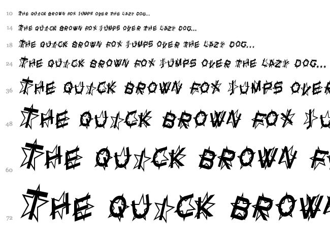 Star Dust font waterfall
